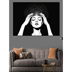 Soyut Kadın Ve Aura Dekoratif Kanvas - Mdf Ahşap Tablo 35x50 cm