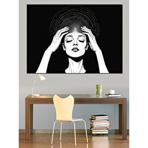 Soyut Kadın Ve Aura Dekoratif Kanvas - Mdf Ahşap Tablo 35x50 cm
