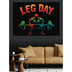 Ağırlık Çalışan Adam Dekoratif Kanvas - Mdf Ahşap Tablo 25x35 cm