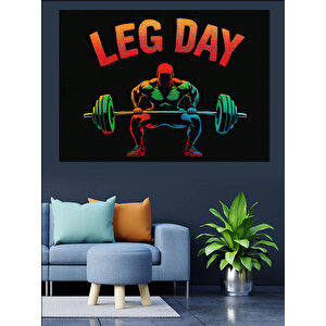 Ağırlık Çalışan Adam Dekoratif Kanvas - Mdf Ahşap Tablo