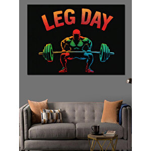 Ağırlık Çalışan Adam Dekoratif Kanvas - Mdf Ahşap Tablo