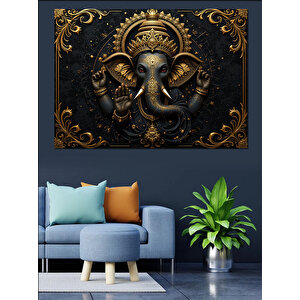 Tanrısal Ganesha İllüstrasyonu Dekoratif Kanvas - Mdf Ahşap Tablo 50x70 cm