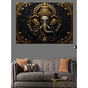 Tanrısal Ganesha İllüstrasyonu Dekoratif Kanvas - Mdf Ahşap Tablo 50x70 cm