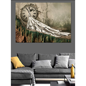 Eski Saat Ve Merdiven Dekoratif Kanvas - Mdf Ahşap Tablo 35x50 cm