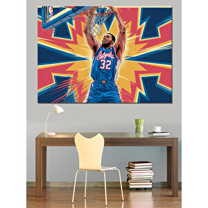 Basketbolcu Zıplama Anı Dekoratif Kanvas - Mdf Ahşap Tablo 25x35 cm