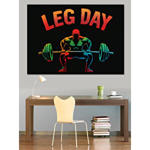 Ağırlık Çalışan Adam Dekoratif Kanvas - Mdf Ahşap Tablo 50x70 cm