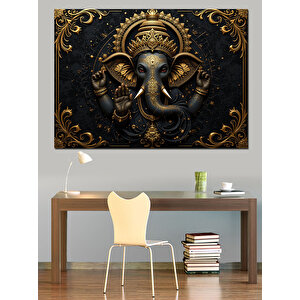 Tanrısal Ganesha İllüstrasyonu Dekoratif Kanvas - Mdf Ahşap Tablo 70x100 cm