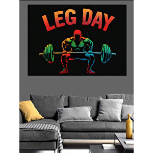 Ağırlık Çalışan Adam Dekoratif Kanvas - Mdf Ahşap Tablo 100x140 cm