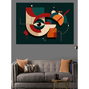 Soyut Geometrik Kompozisyon Dekoratif Kanvas - Mdf Ahşap Tablo 100x140 cm