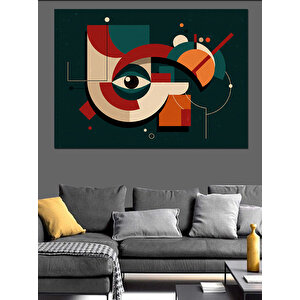 Soyut Geometrik Kompozisyon Dekoratif Kanvas - Mdf Ahşap Tablo 50x70 cm