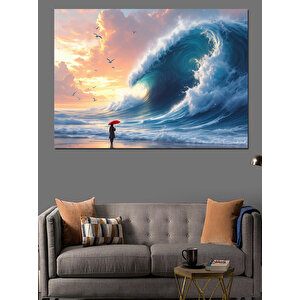 Büyük Okyanus Dalgası Dekoratif Kanvas - Mdf Ahşap Tablo