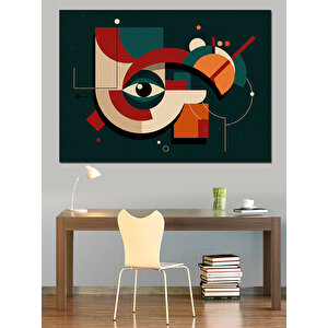 Soyut Geometrik Kompozisyon Dekoratif Kanvas - Mdf Ahşap Tablo 70x100 cm