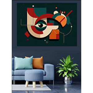 Soyut Geometrik Kompozisyon Dekoratif Kanvas - Mdf Ahşap Tablo