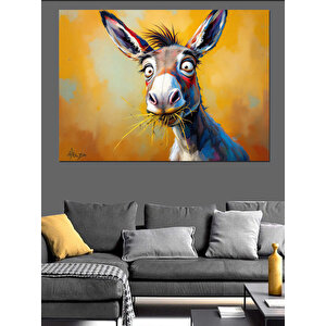 Komik Eşek Dekoratif Kanvas - Mdf Ahşap Tablo