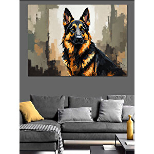 Sadık Alman Kurdu Dekoratif Kanvas - Mdf Ahşap Tablo 100x140 cm