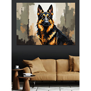 Sadık Alman Kurdu Dekoratif Kanvas - Mdf Ahşap Tablo 100x140 cm