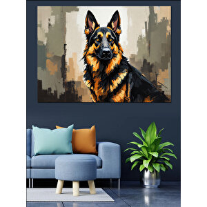 Sadık Alman Kurdu Dekoratif Kanvas - Mdf Ahşap Tablo 100x140 cm