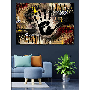 Soyut El Ve Parmak İzi Dekoratif Kanvas - Mdf Ahşap Tablo