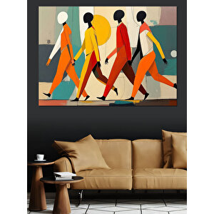 Minimalist İnsan Figürleri Dekoratif Kanvas - Mdf Ahşap Tablo 100x140 cm