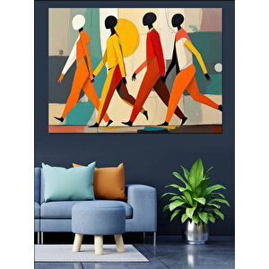 Minimalist İnsan Figürleri Dekoratif Kanvas - Mdf Ahşap Tablo 100x140 cm