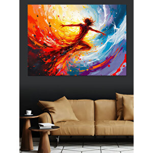 Alevli Dönüş Yapan Kadın Dekoratif Kanvas - Mdf Ahşap Tablo 50x70 cm