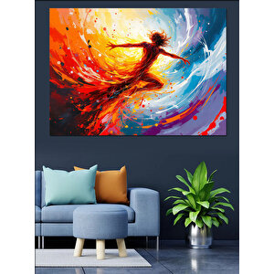 Alevli Dönüş Yapan Kadın Dekoratif Kanvas - Mdf Ahşap Tablo 50x70 cm