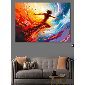 Alevli Dönüş Yapan Kadın Dekoratif Kanvas - Mdf Ahşap Tablo 50x70 cm