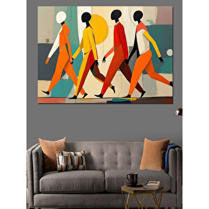 Minimalist İnsan Figürleri Dekoratif Kanvas - Mdf Ahşap Tablo 70x100 cm