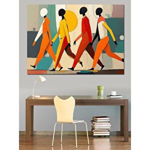 Minimalist İnsan Figürleri Dekoratif Kanvas - Mdf Ahşap Tablo