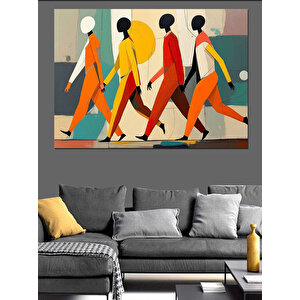Minimalist İnsan Figürleri Dekoratif Kanvas - Mdf Ahşap Tablo