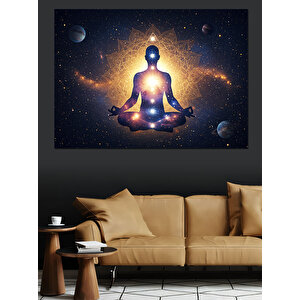 Meditasyon Yapan Figür Dekoratif Kanvas - Mdf Ahşap Tablo 50x70 cm