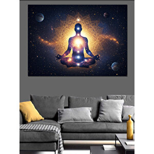Meditasyon Yapan Figür Dekoratif Kanvas - Mdf Ahşap Tablo 100x140 cm