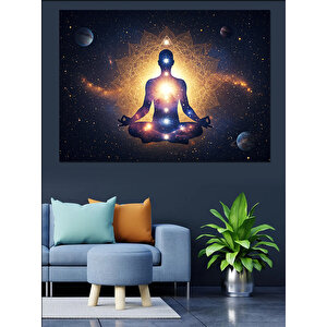 Meditasyon Yapan Figür Dekoratif Kanvas - Mdf Ahşap Tablo 100x140 cm