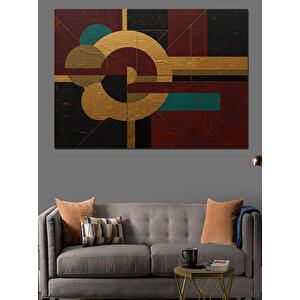 Geometrik Bloklu Arka Plan Dekoratif Kanvas - Mdf Ahşap Tablo 100x140 cm