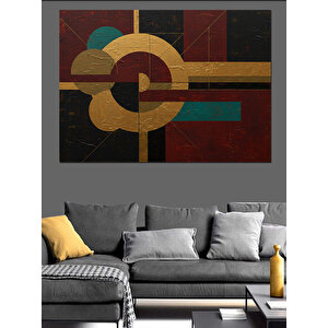 Geometrik Bloklu Arka Plan Dekoratif Kanvas - Mdf Ahşap Tablo