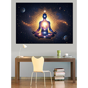 Meditasyon Yapan Figür Dekoratif Kanvas - Mdf Ahşap Tablo