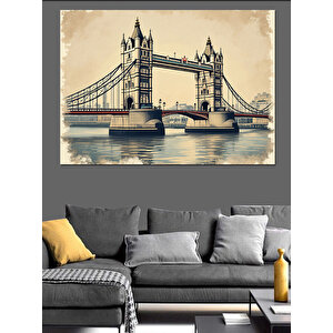 Londra Tower Köprüsü Dekoratif Kanvas - Mdf Ahşap Tablo