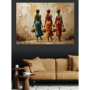 Üç Kadının Yolculuğu Dekoratif Kanvas - Mdf Ahşap Tablo 50x70 cm