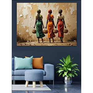 Üç Kadının Yolculuğu Dekoratif Kanvas - Mdf Ahşap Tablo 50x70 cm