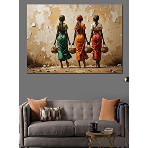 Üç Kadının Yolculuğu Dekoratif Kanvas - Mdf Ahşap Tablo