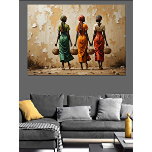 Üç Kadının Yolculuğu Dekoratif Kanvas - Mdf Ahşap Tablo 25x35 cm