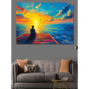 İskelenin Ucunda Adam Dekoratif Kanvas - Mdf Ahşap Tablo