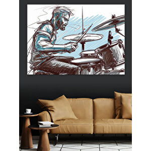 Davul Çalan Adam Dekoratif Kanvas - Mdf Ahşap Tablo