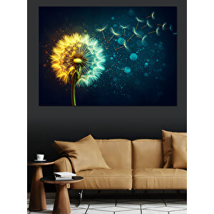 Işıldayan Karahindiba Dekoratif Kanvas - Mdf Ahşap Tablo 70x100 cm