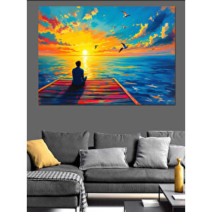 İskelenin Ucunda Adam Dekoratif Kanvas - Mdf Ahşap Tablo 100x140 cm