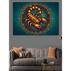 Burç Sembolü Akrep İllüstrasyonu Dekoratif Kanvas - Mdf Ahşap Tablo 50x70 cm