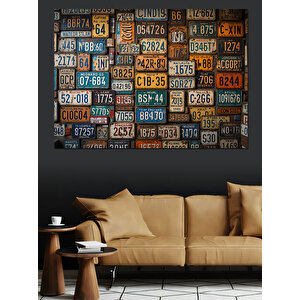 Nostaljik Plaka Koleksiyonu Tablosu Dekoratif Kanvas - Mdf Ahşap Tablo 100x140 cm
