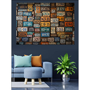 Nostaljik Plaka Koleksiyonu Tablosu Dekoratif Kanvas - Mdf Ahşap Tablo 100x140 cm