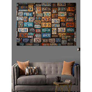 Nostaljik Plaka Koleksiyonu Tablosu Dekoratif Kanvas - Mdf Ahşap Tablo 100x140 cm