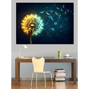 Işıldayan Karahindiba Dekoratif Kanvas - Mdf Ahşap Tablo 50x70 cm